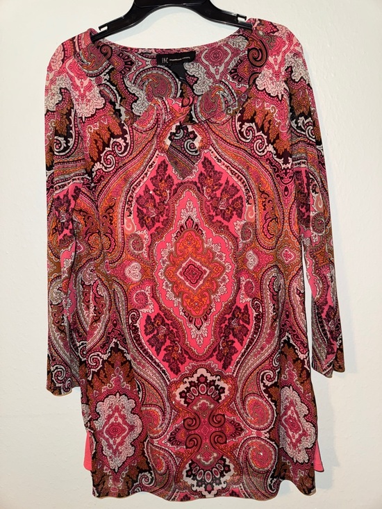 INC International Concepts Tops - INC International Concepts Red Paisley Tunic Top ptp 18”